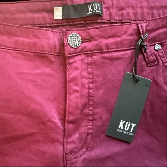 KUT from the Kloth Donna Ankle Skinny Jeans - Size 16W - Burgundy - Picture 3 of 13